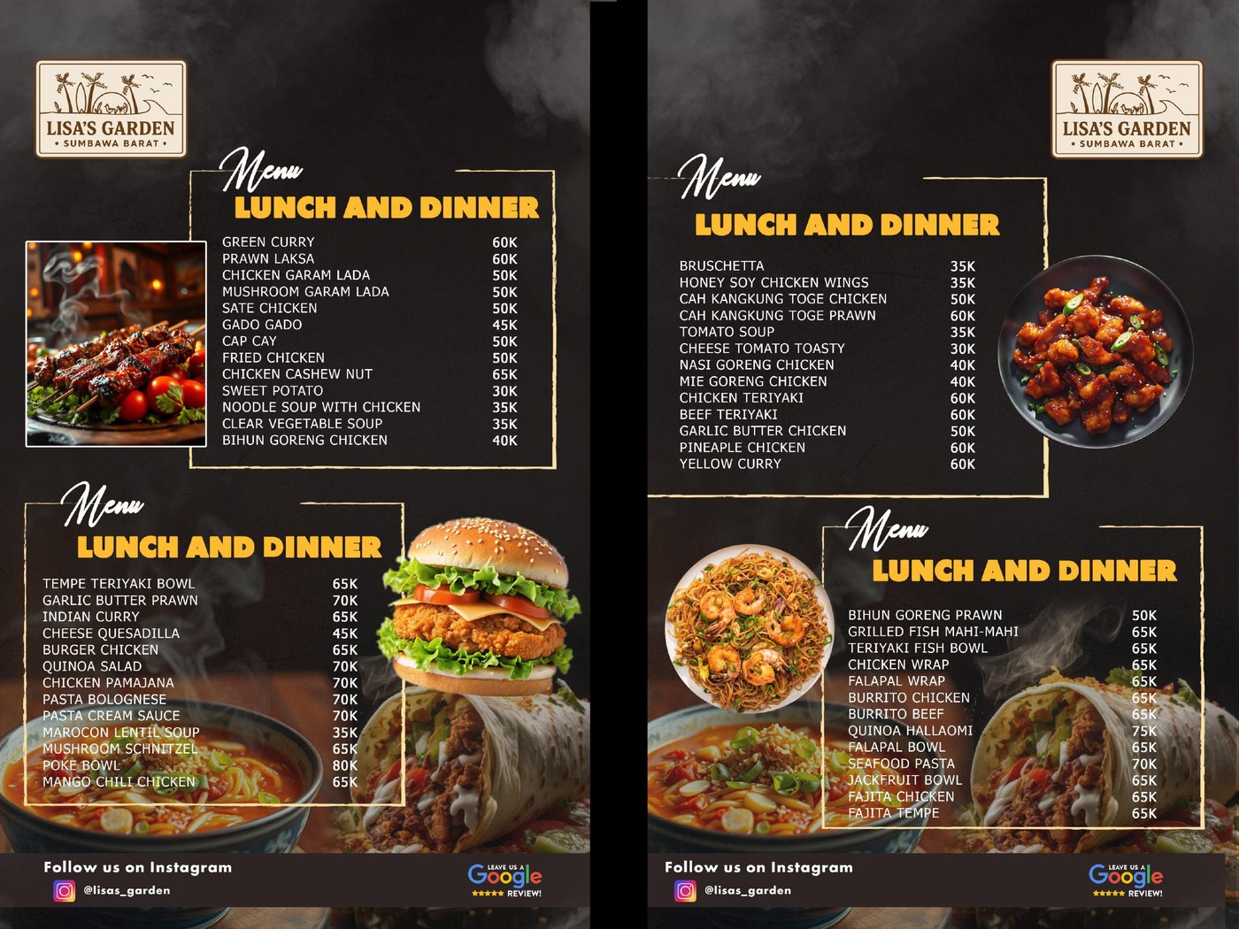 Lunch and dinner menu thumbnail