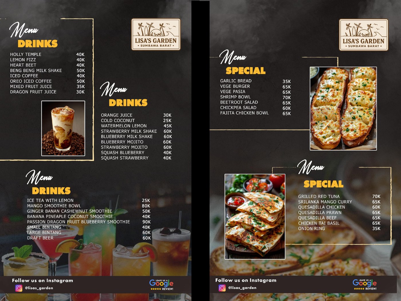 Drinks and specials menu thumbnail