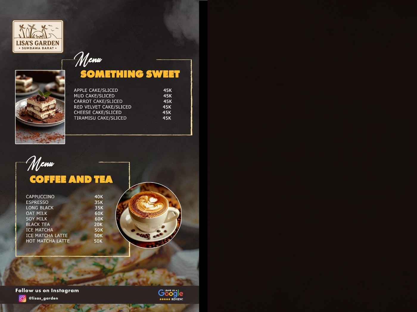 Desserts coffee and tea menu thumbnail